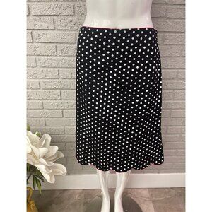 Sam Ty Women Black & White Polka Dot Scallop Hem Skirt Size 14